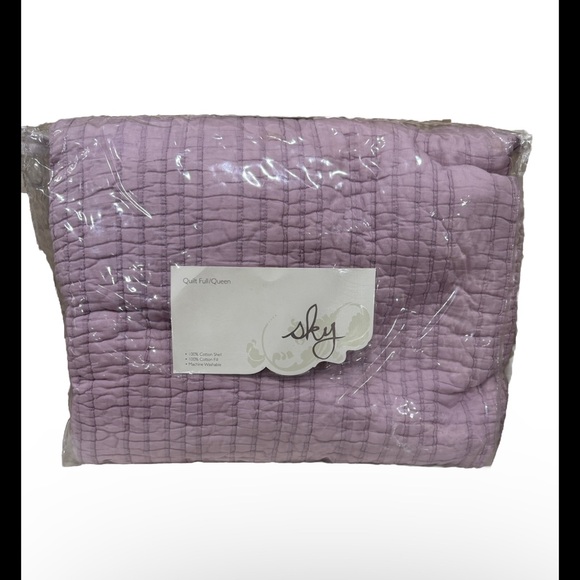 Sky Pintuck FULL / QUEEN Quilt Coverlet Sz 88”x 96” 100% Cotton In Lavender - Picture 5 of 15